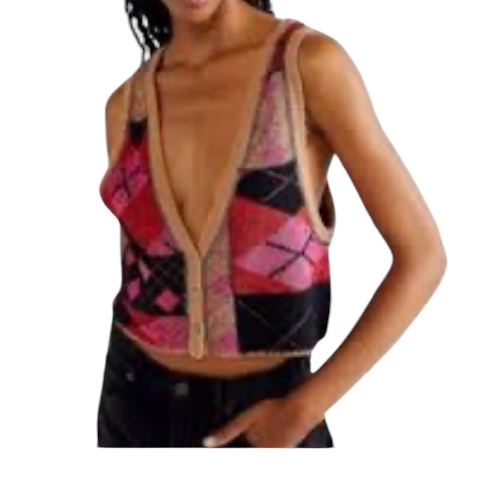 Free People Camilla Vest in Pink XS